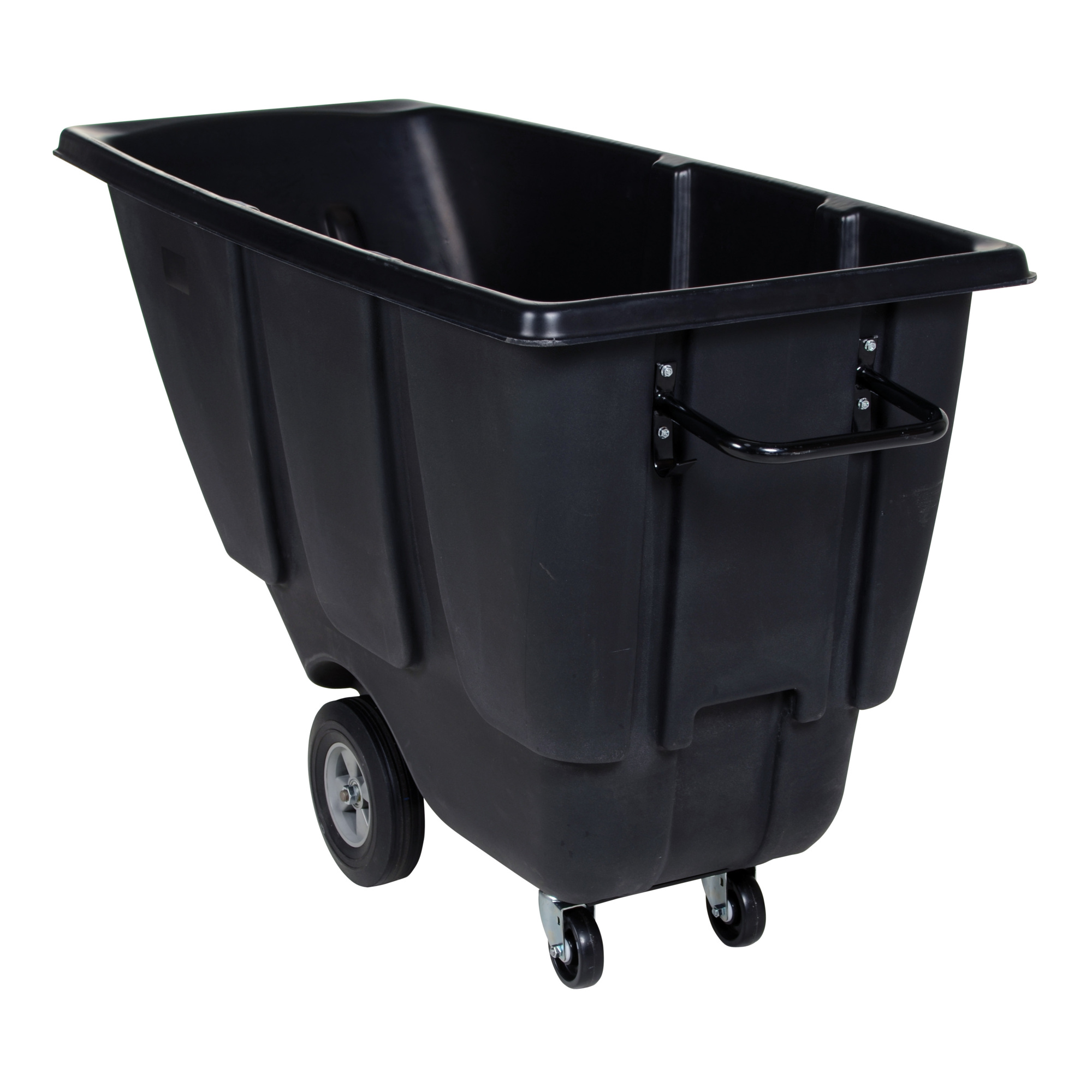 Vestil Plastic Light Duty Tilt Truck - 1/2 Cubic Yard, 450 lb Capacity, Black, Model# TDT-50-LD-BLACK